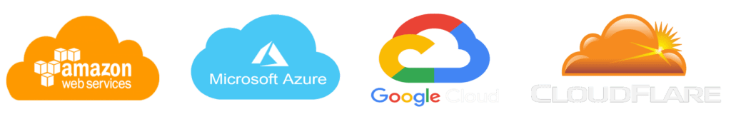 Cloud Providers We Support, AWS, Azure, Google Cloud, Cloudflare